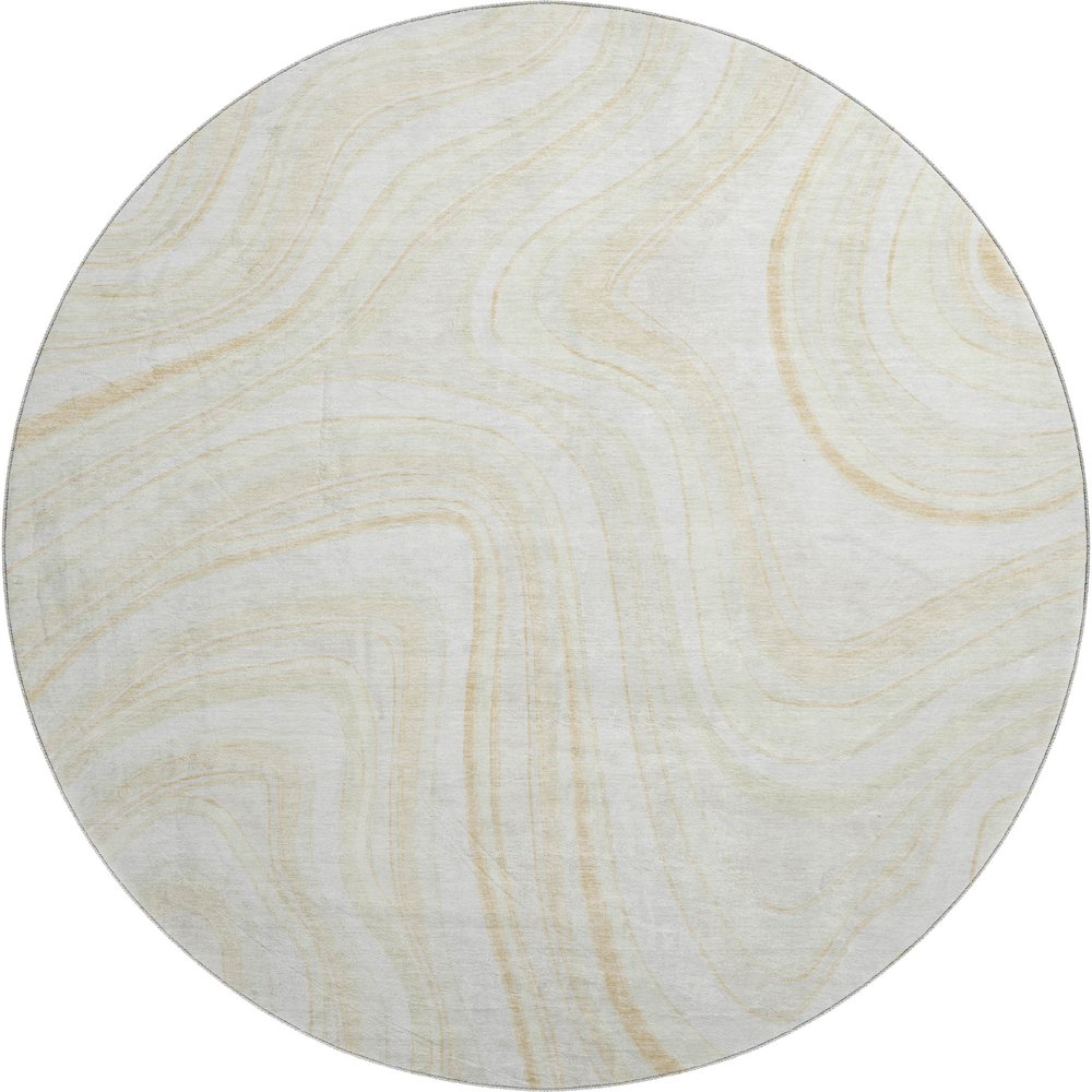 Premium Machine Washable Mayfield AMF756 Ivory 8' x 8' Round Rug. Picture 1