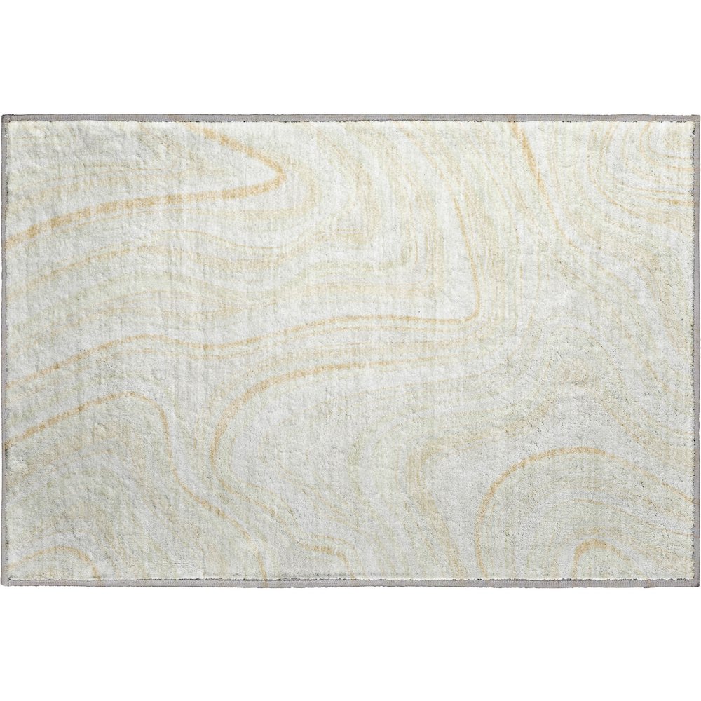 Premium Machine Washable Mayfield AMF756 Ivory 1'8" x 2'6" Rug. Picture 1