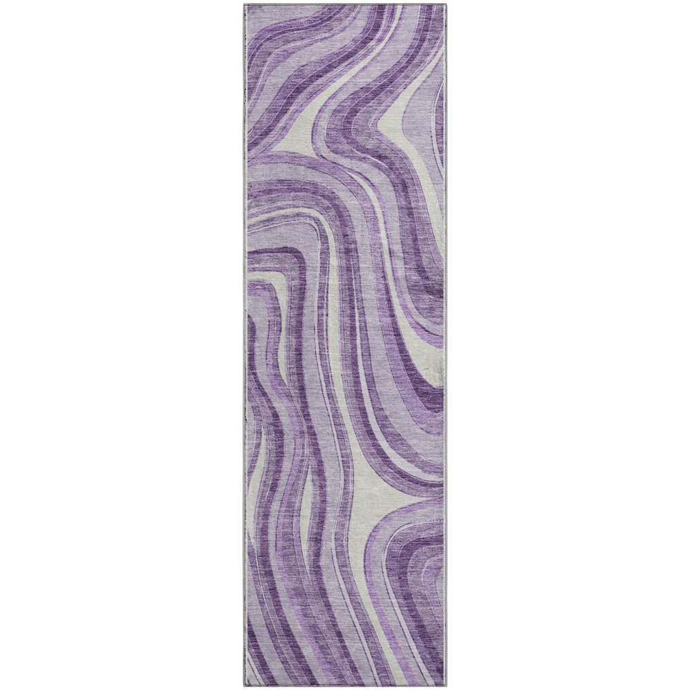 Premium Machine Washable Mayfield AMF756 Lavender 2'3" x 7'6" Runner Rug. Picture 1