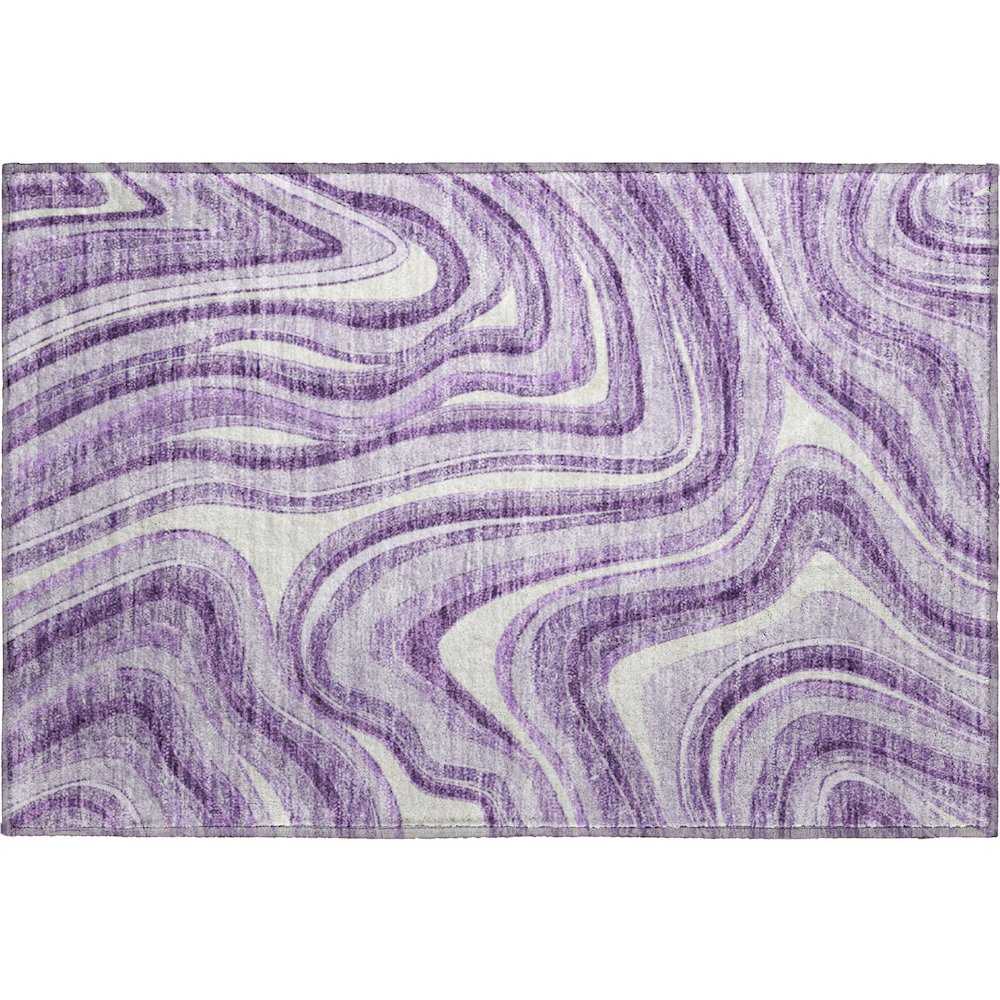Premium Machine Washable Mayfield AMF756 Lavender 1'8" x 2'6" Rug. Picture 1
