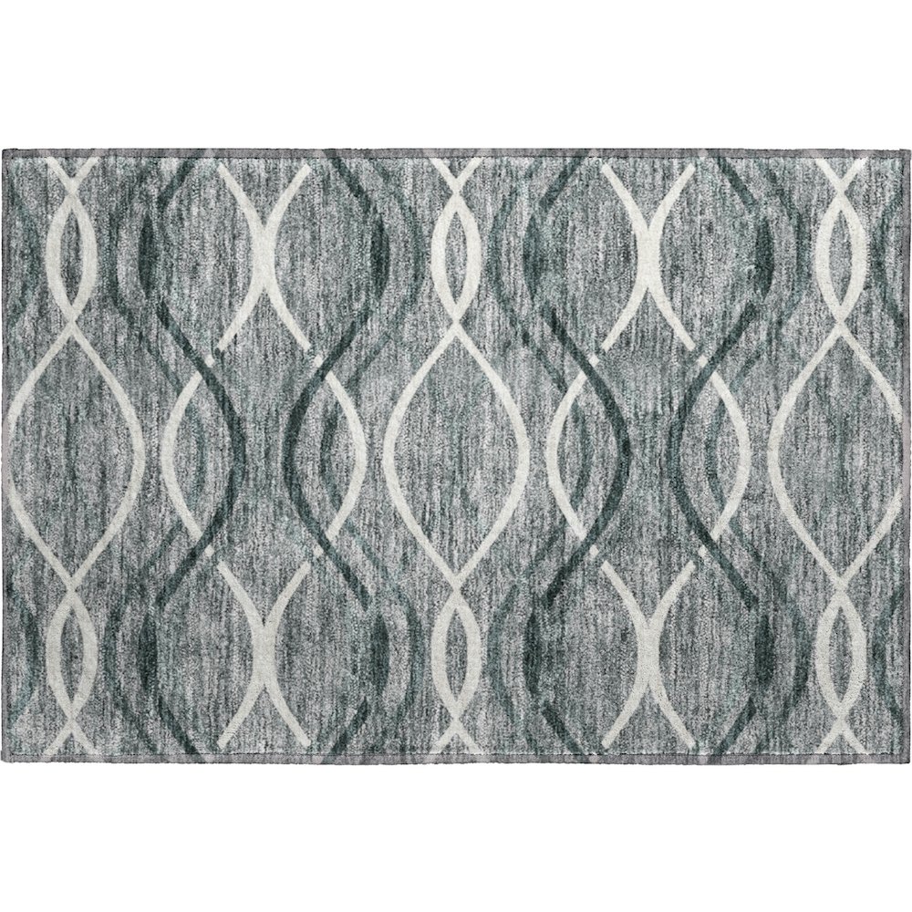 Premium Machine Washable Mayfield AMF757 Gray 1'8" x 2'6" Rug. Picture 1