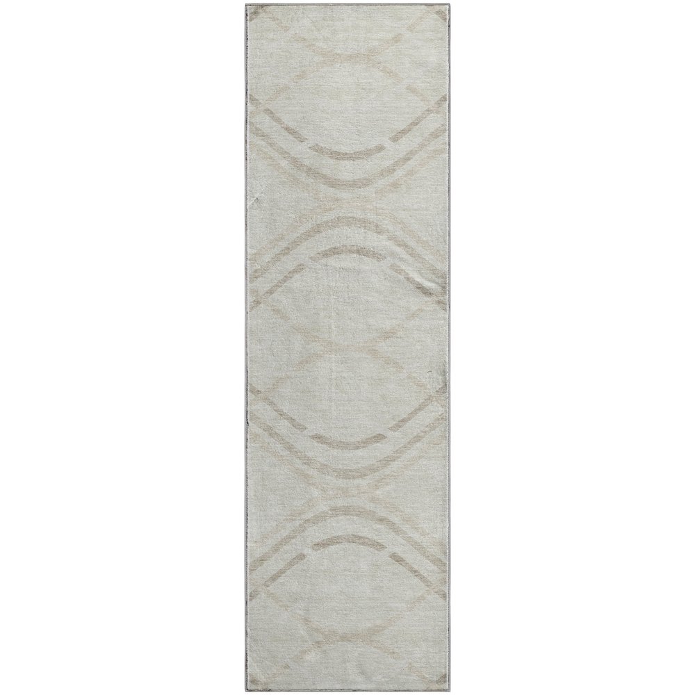 Premium Machine Washable Mayfield AMF757 Ivory 2'3" x 7'6" Runner Rug. Picture 1