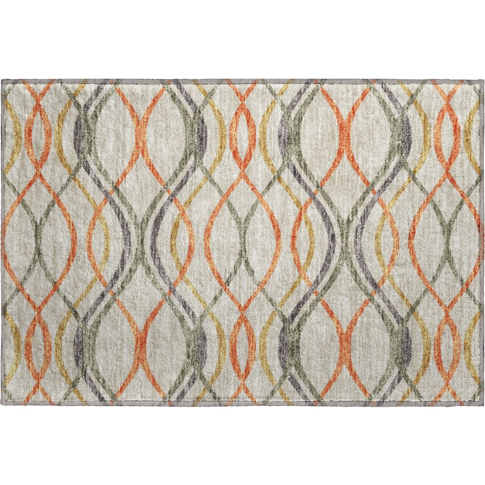 Premium Machine Washable Mayfield AMF757 Orange 1'8" x 2'6" Rug. Picture 1