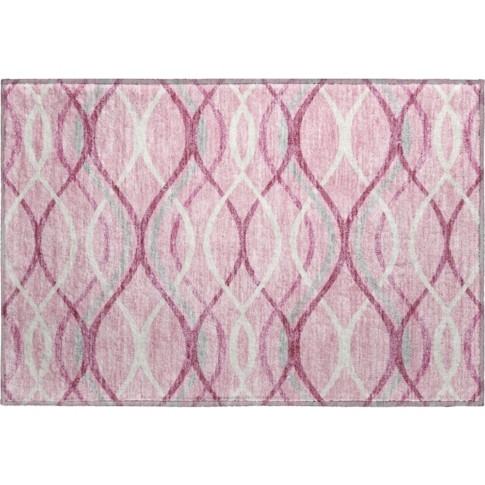 Premium Machine Washable Mayfield AMF757 Pink 1'8" x 2'6" Rug. Picture 1