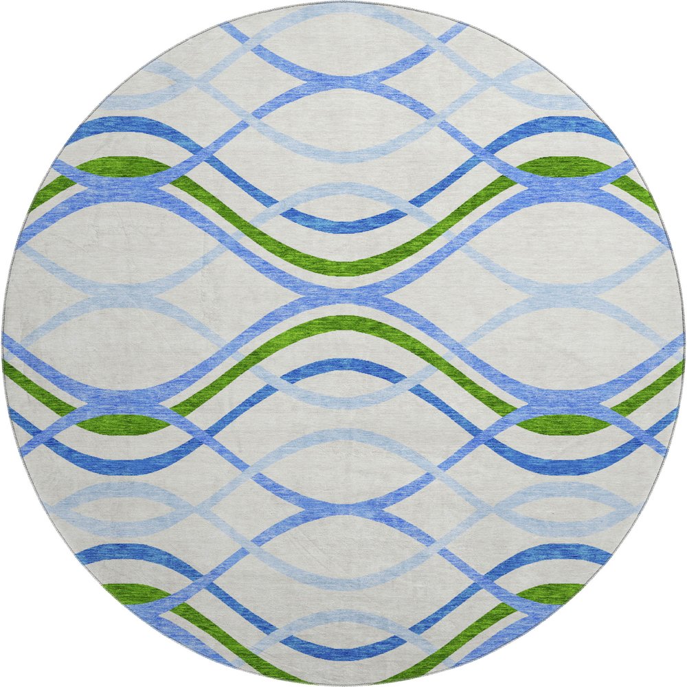 Premium Machine Washable Mayfield AMF757 Sky 8' x 8' Round Rug. Picture 1