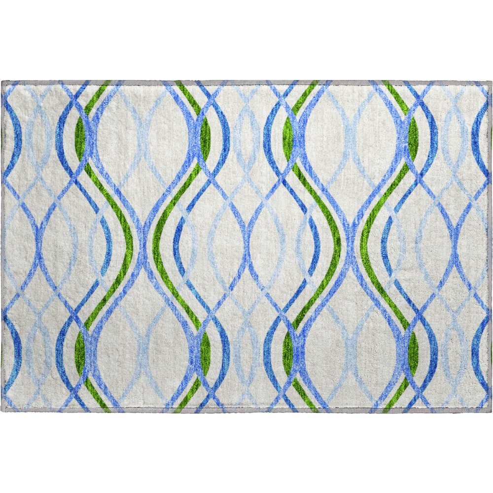 Premium Machine Washable Mayfield AMF757 Sky 1'8" x 2'6" Rug. Picture 1