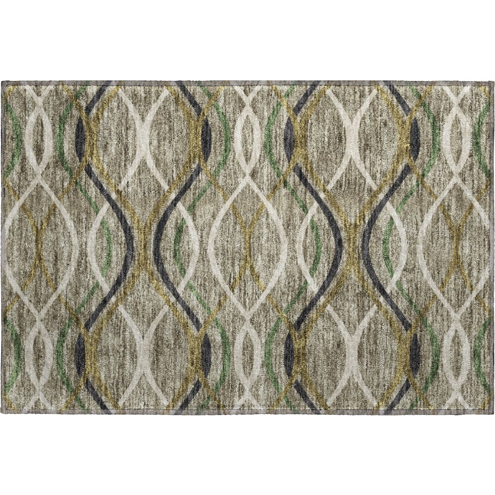 Premium Machine Washable Mayfield AMF757 Taupe 1'8" x 2'6" Rug. Picture 1