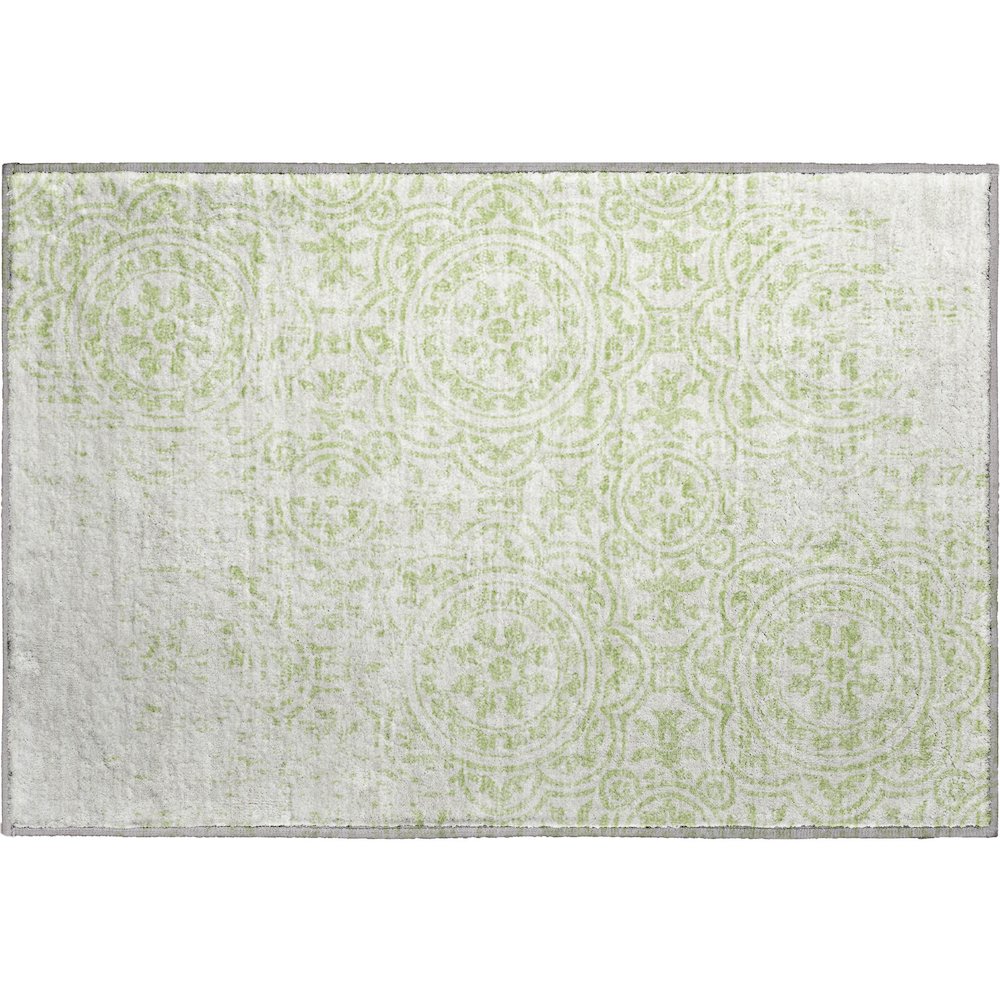 Premium Machine Washable Mayfield AMF758 Aloe 1'8" x 2'6" Rug. Picture 1