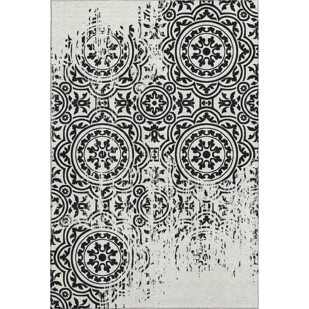 Premium Machine Washable Mayfield AMF758 Black 2'6" x 3'10" Rug. Picture 1