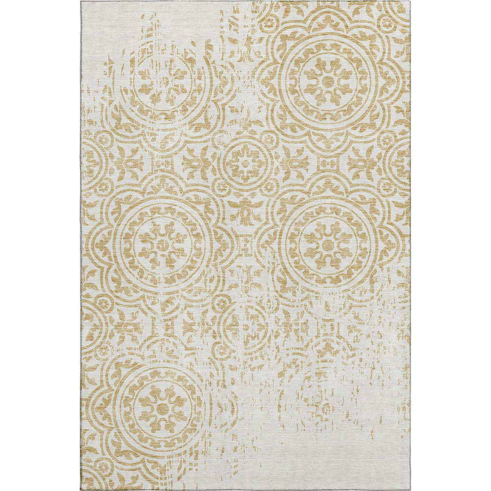 Premium Machine Washable Mayfield AMF758 Gold 2'6" x 3'10" Rug. Picture 1