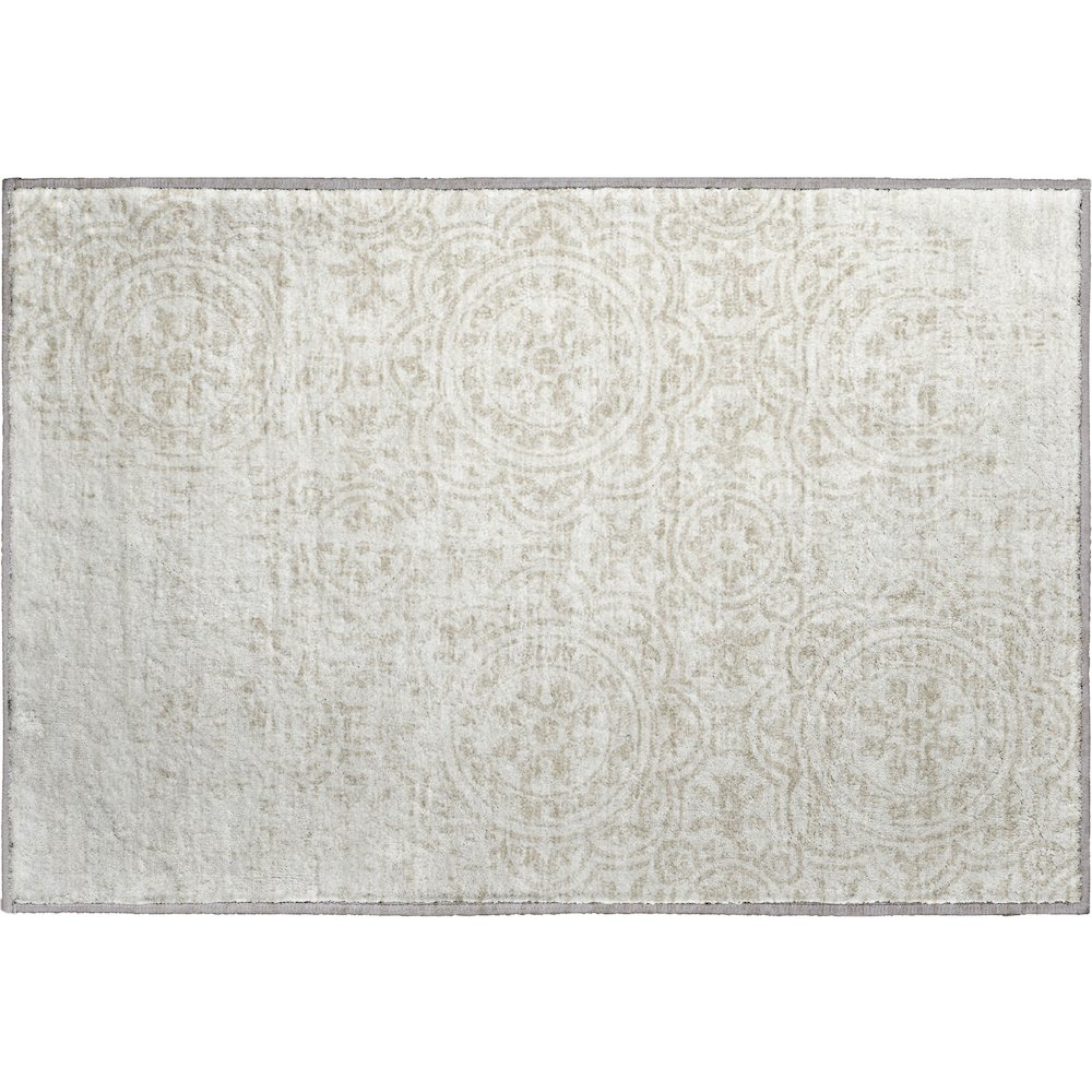 Premium Machine Washable Mayfield AMF758 Ivory 1'8" x 2'6" Rug. Picture 1