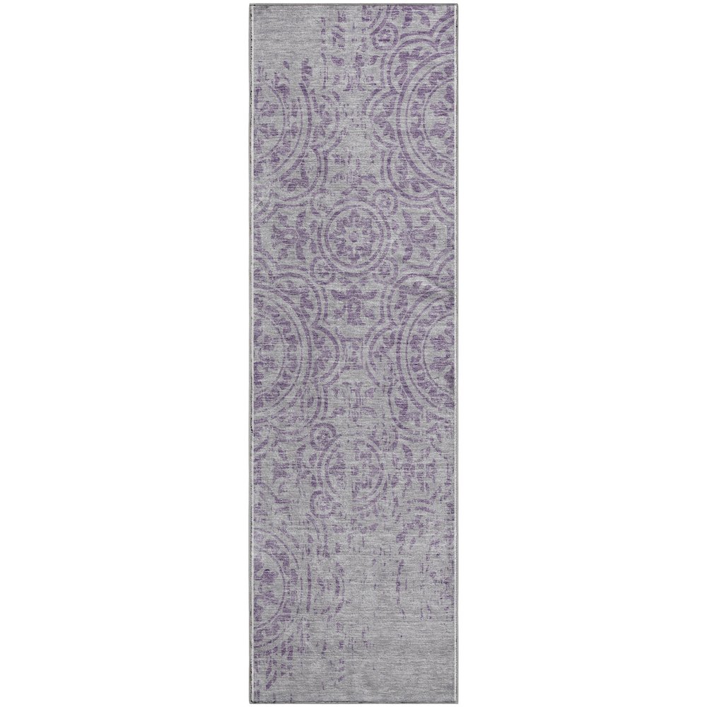 Premium Machine Washable Mayfield AMF758 Lavender 2'3" x 7'6" Runner Rug. Picture 1