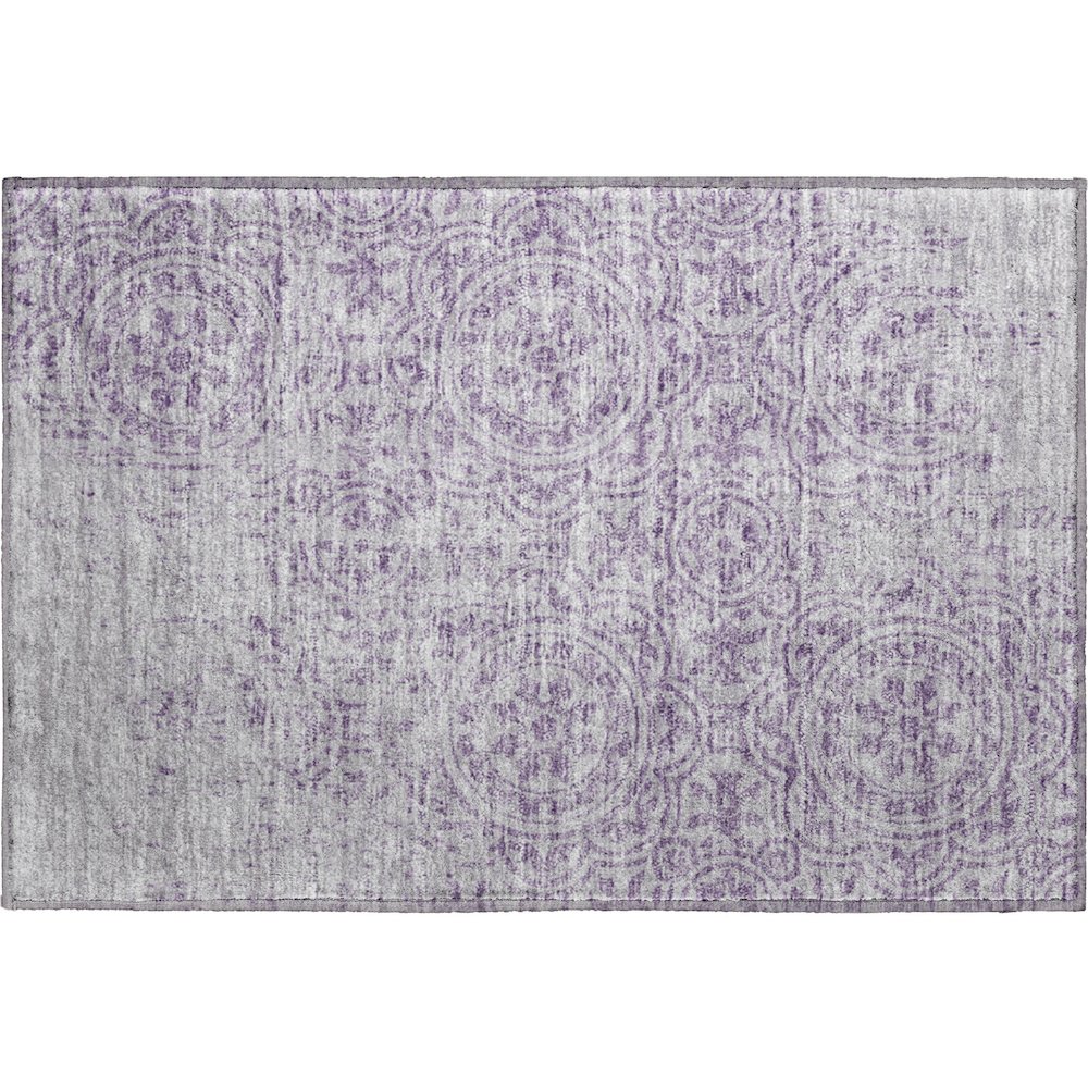 Premium Machine Washable Mayfield AMF758 Lavender 1'8" x 2'6" Rug. Picture 1