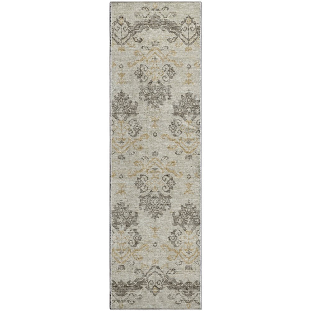 Premium Machine Washable Mayfield AMF759 Beige 2'3" x 7'6" Runner Rug. Picture 1