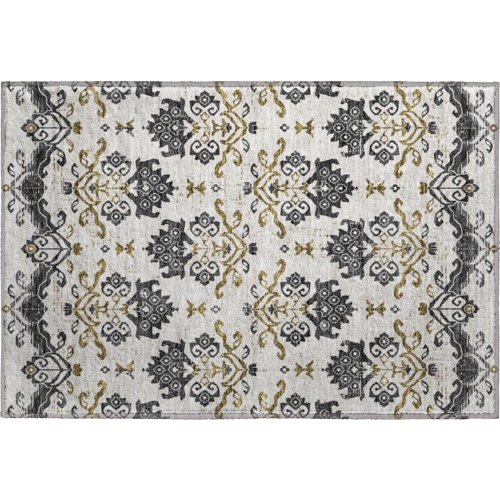 Premium Machine Washable Mayfield AMF759 Black 1'8" x 2'6" Rug. Picture 1