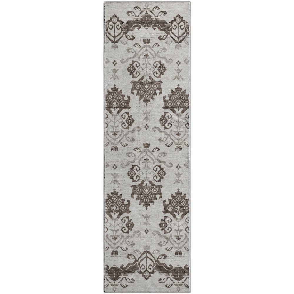 Premium Machine Washable Mayfield AMF759 Chocolate 2'3" x 7'6" Runner Rug. Picture 1