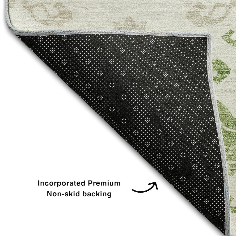 Premium Machine Washable Mayfield AMF759 Green 1'8" x 2'6" Rug. Picture 2