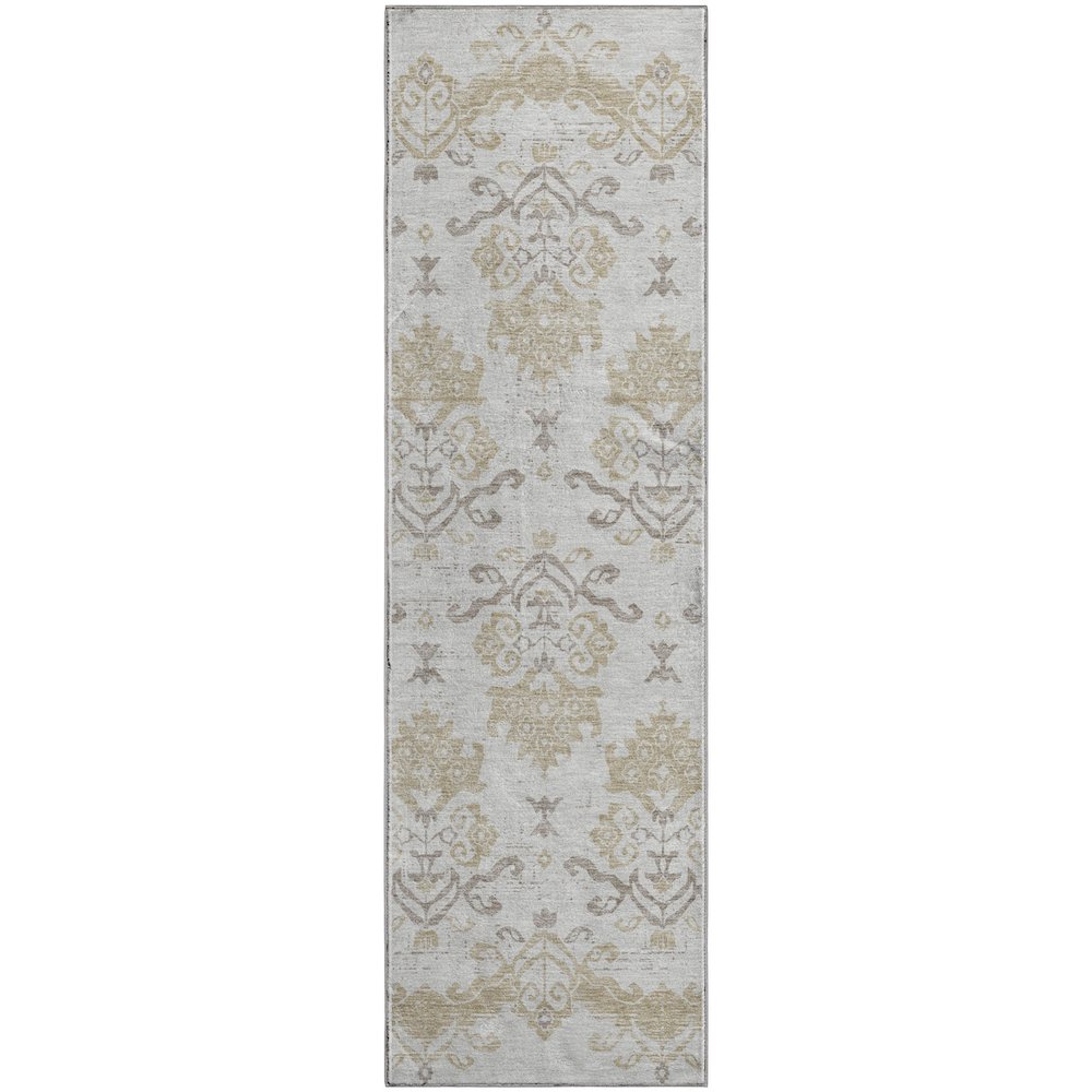 Premium Machine Washable Mayfield AMF759 Ivory 2'3" x 7'6" Runner Rug. Picture 1