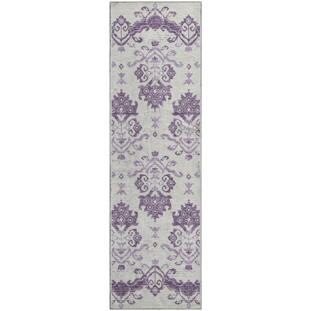 Premium Machine Washable Mayfield AMF759 Purple 2'3" x 7'6" Runner Rug. Picture 1