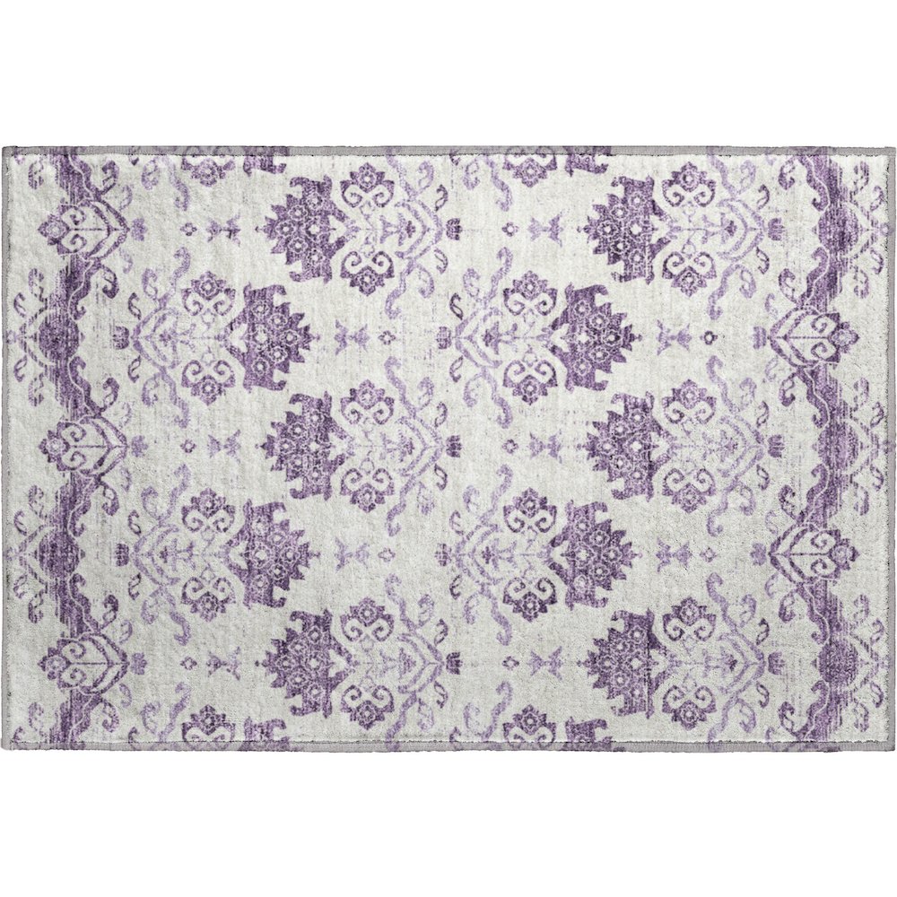 Premium Machine Washable Mayfield AMF759 Purple 1'8" x 2'6" Rug. Picture 1