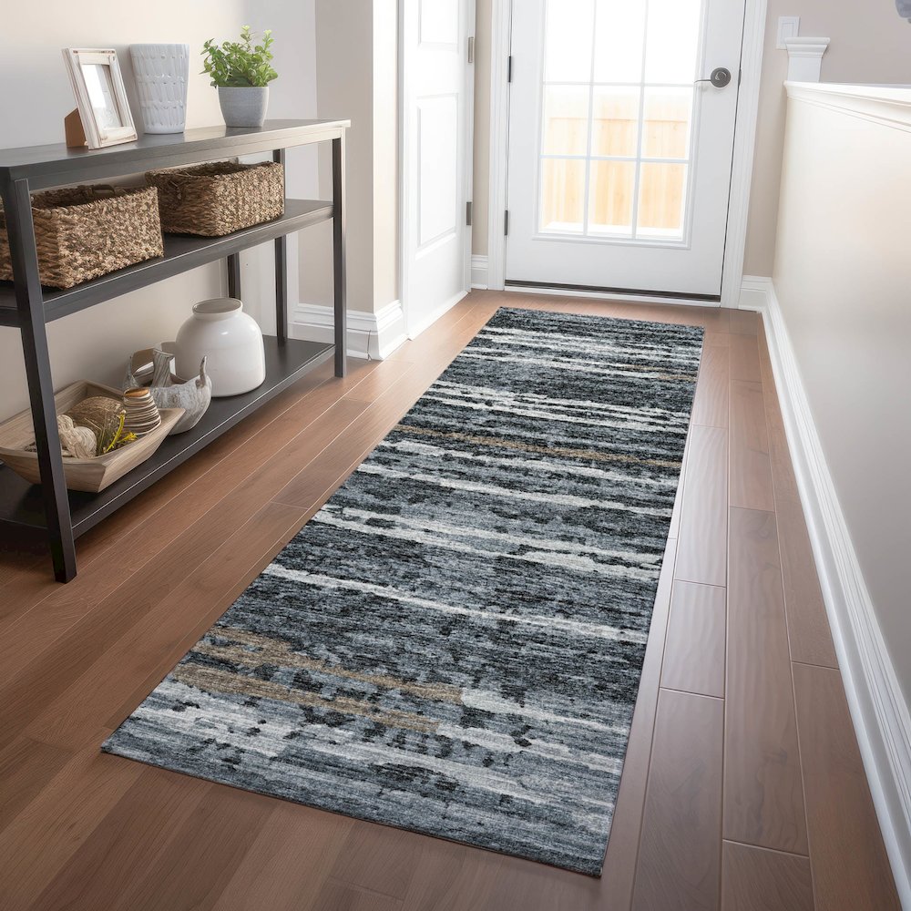 Premium Machine Washable Mayfield  Shadow 2'3" x 7'6" Runner Rug. Picture 5