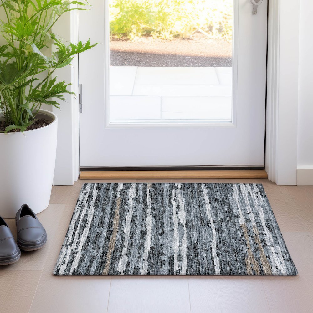 Premium Machine Washable Mayfield  Shadow 1'8" x 2'6" Rug. Picture 5