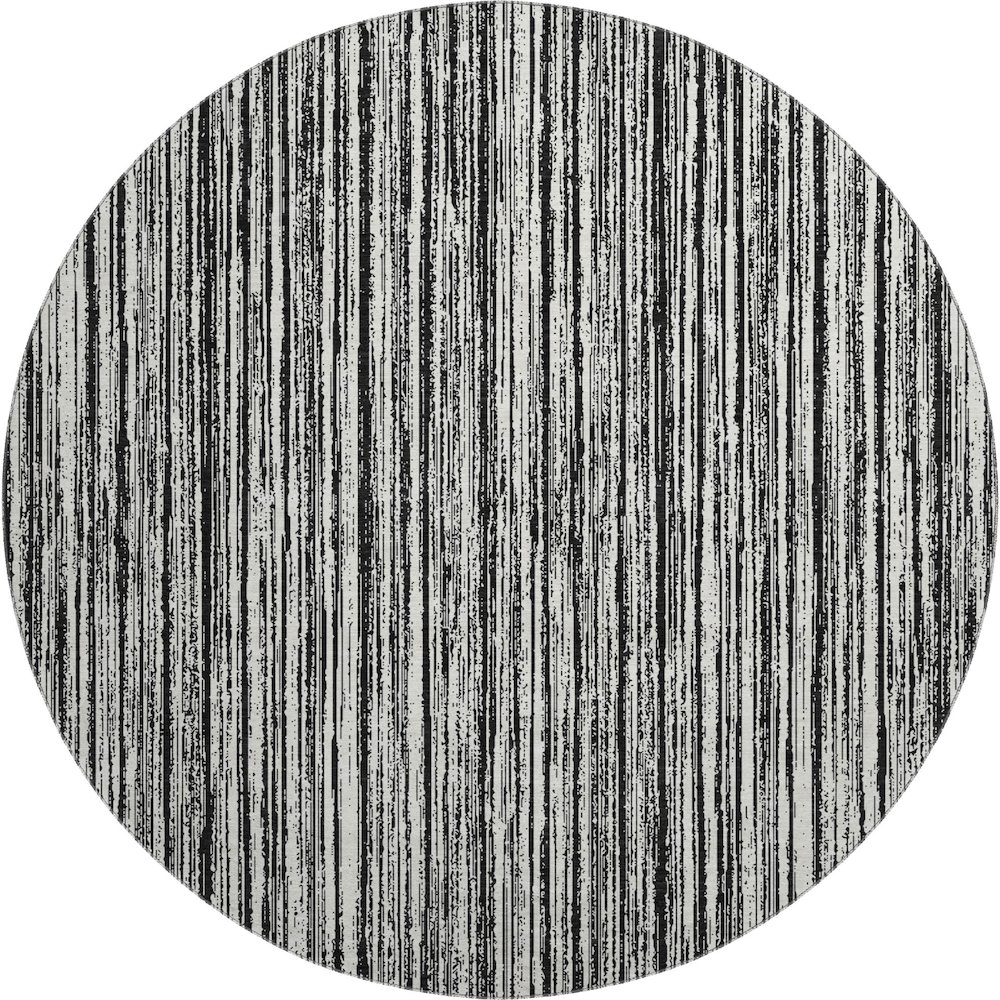 Premium Machine Washable Mayfield AMF760 Black 8' x 8' Round Rug. Picture 1