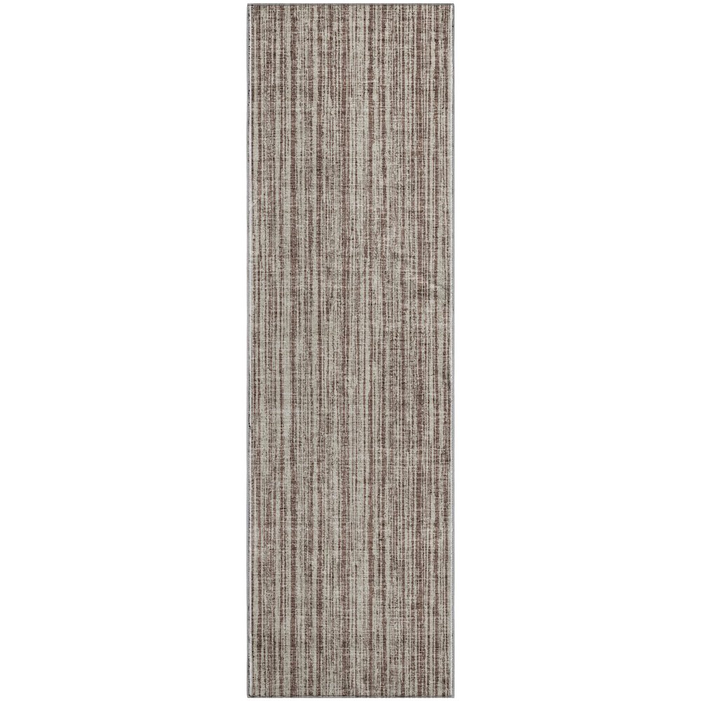 Premium Machine Washable Mayfield AMF760 Brown 2'3" x 7'6" Runner Rug. Picture 1
