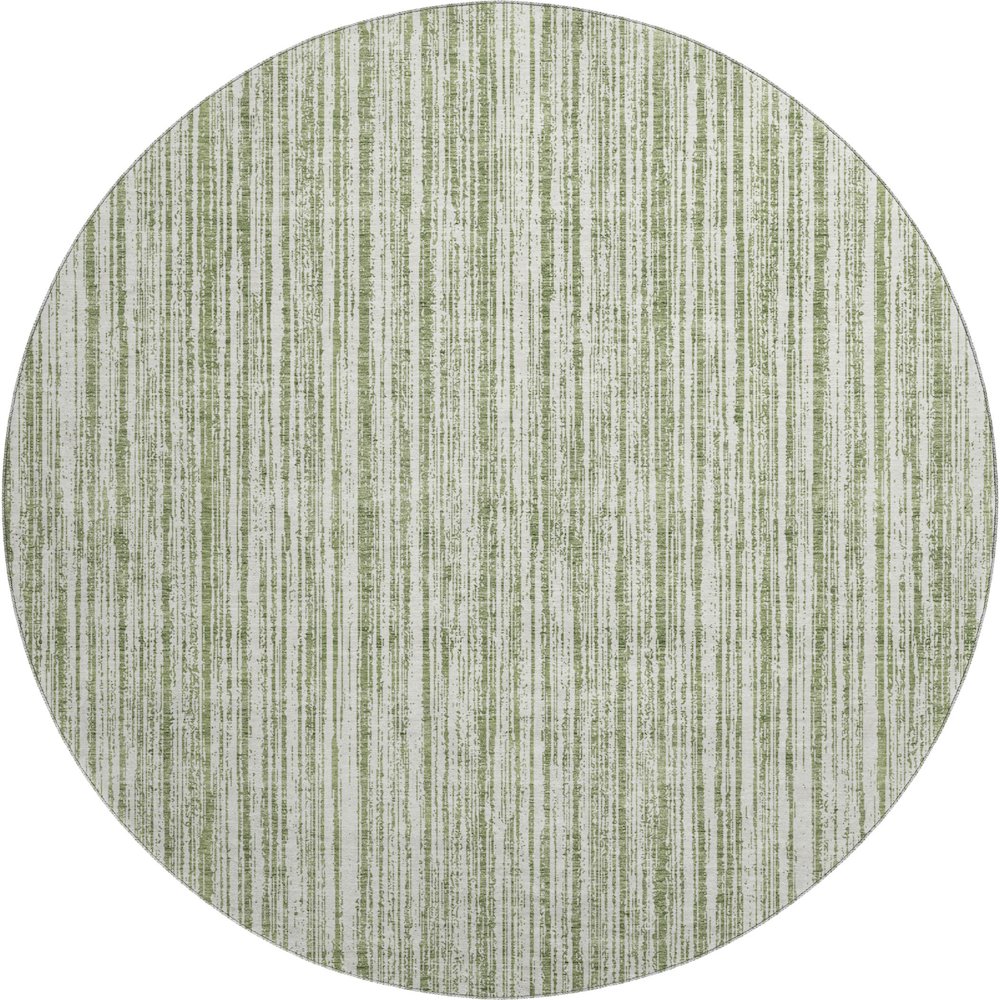 Premium Machine Washable Mayfield AMF760 Green 8' x 8' Round Rug. Picture 1