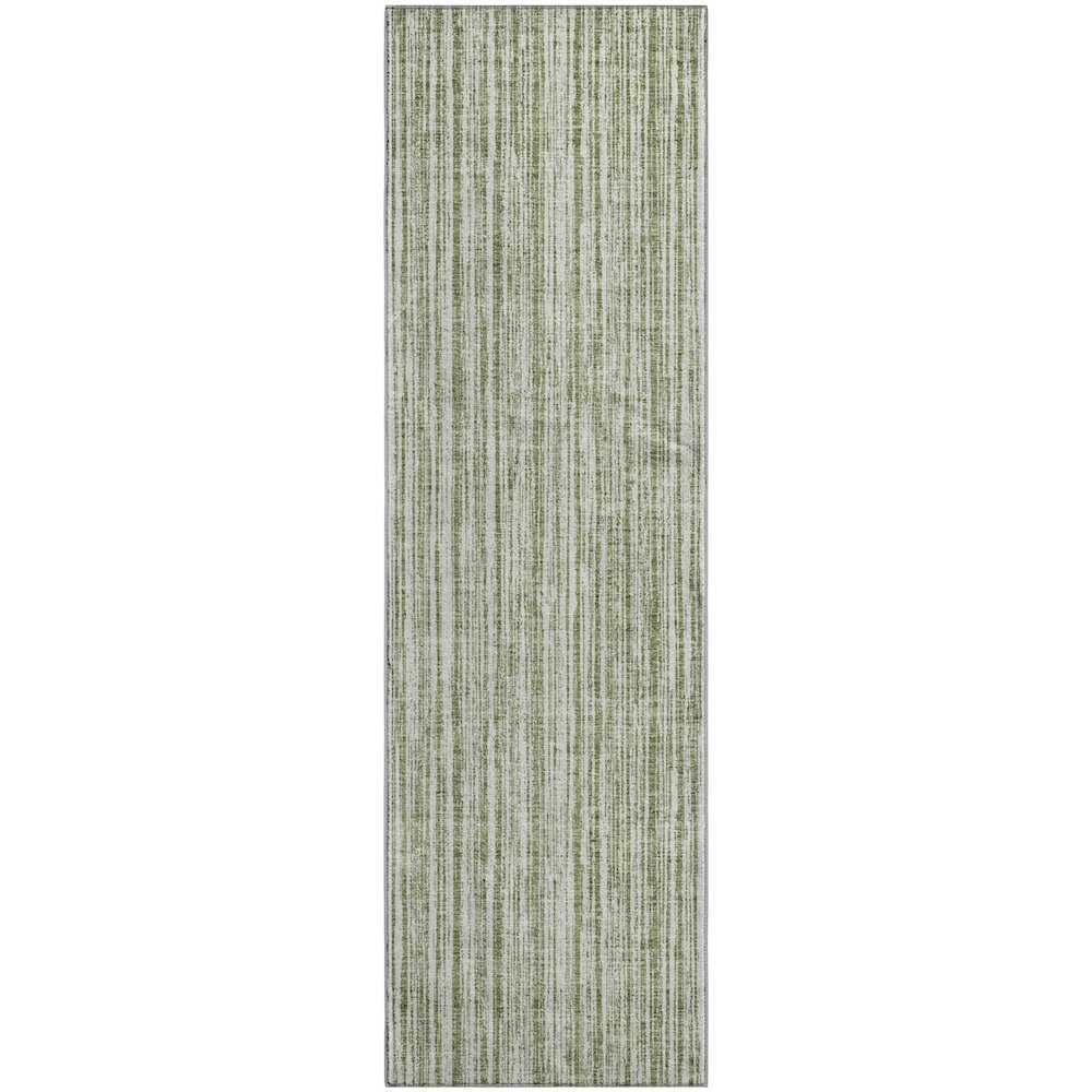 Premium Machine Washable Mayfield AMF760 Green 2'3" x 7'6" Runner Rug. Picture 1