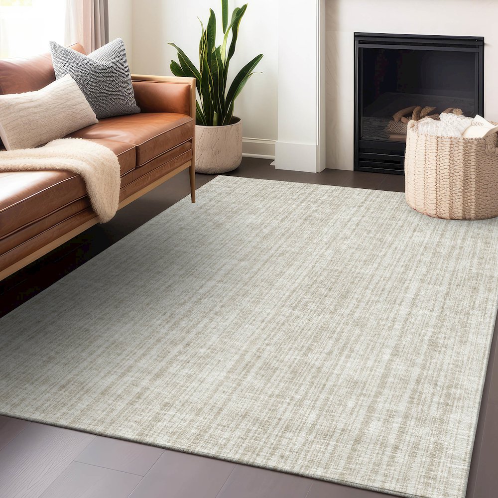 Premium Machine Washable Mayfield AMF760 Ivory 2'6" x 3'10" Rug. Picture 6