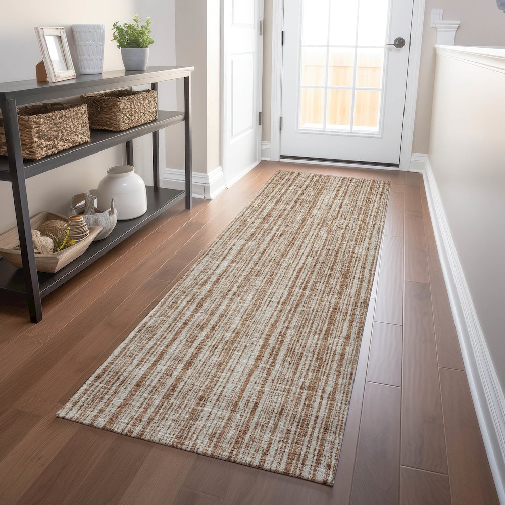 Premium Machine Washable Mayfield AMF760 Paprika 2'3" x 7'6" Runner Rug. Picture 5