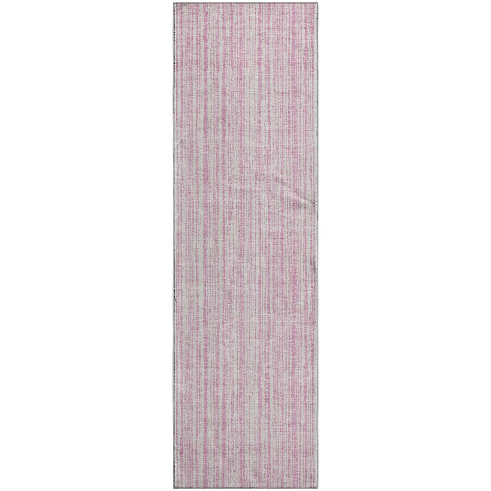 Premium Machine Washable Mayfield AMF760 Pink 2'3" x 7'6" Runner Rug. Picture 1