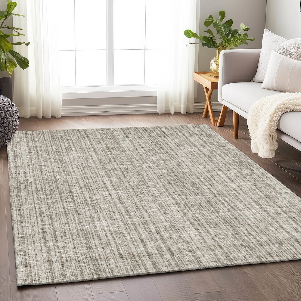 Premium Machine Washable Mayfield AMF760 Taupe 2'6" x 3'10" Rug. Picture 5