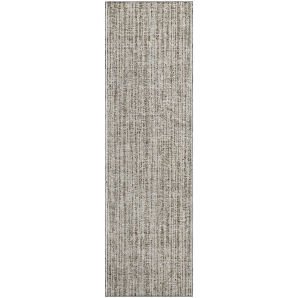 Premium Machine Washable Mayfield AMF760 Taupe 2'3" x 7'6" Runner Rug. Picture 1