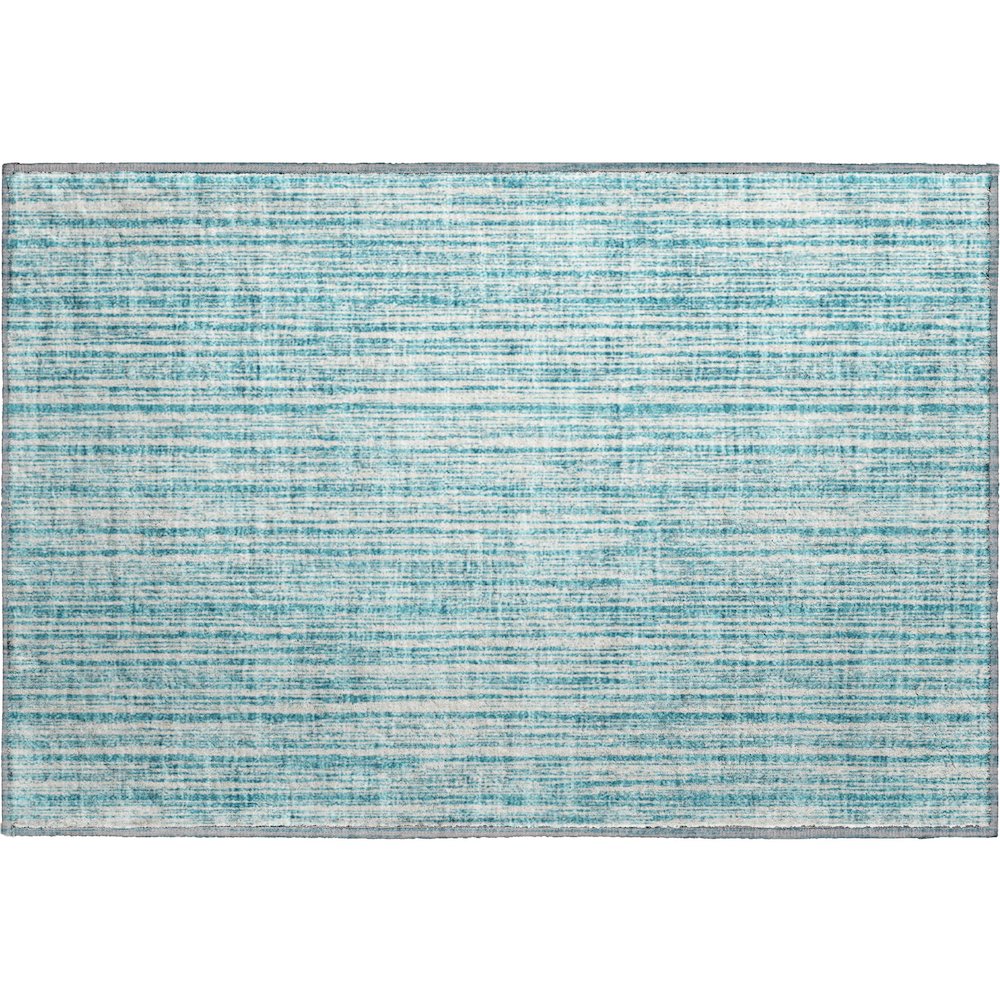 Premium Machine Washable Mayfield AMF760 Teal 1'8" x 2'6" Rug. Picture 1