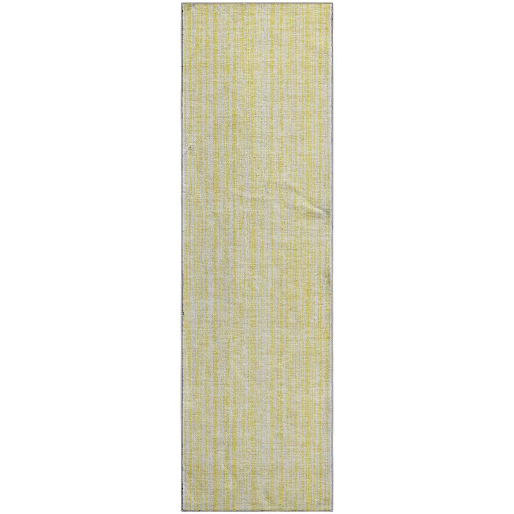 Premium Machine Washable Mayfield AMF760 Yellow 2'3" x 7'6" Runner Rug. Picture 1