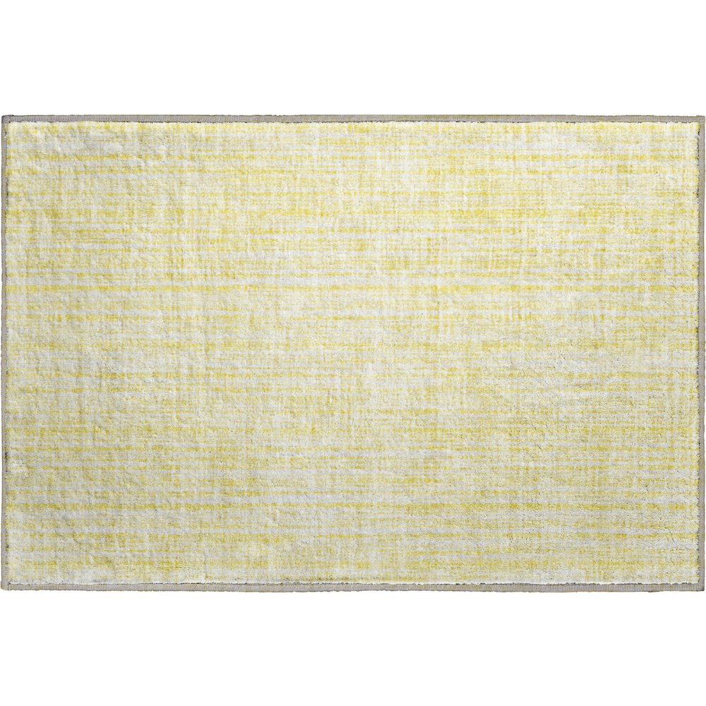 Premium Machine Washable Mayfield AMF760 Yellow 1'8" x 2'6" Rug. Picture 1