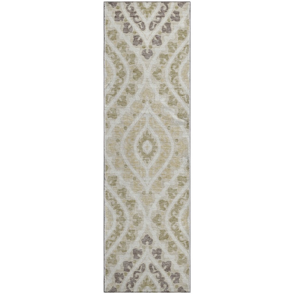 Premium Machine Washable Mayfield AMF761 Beige 2'3" x 7'6" Runner Rug. Picture 1