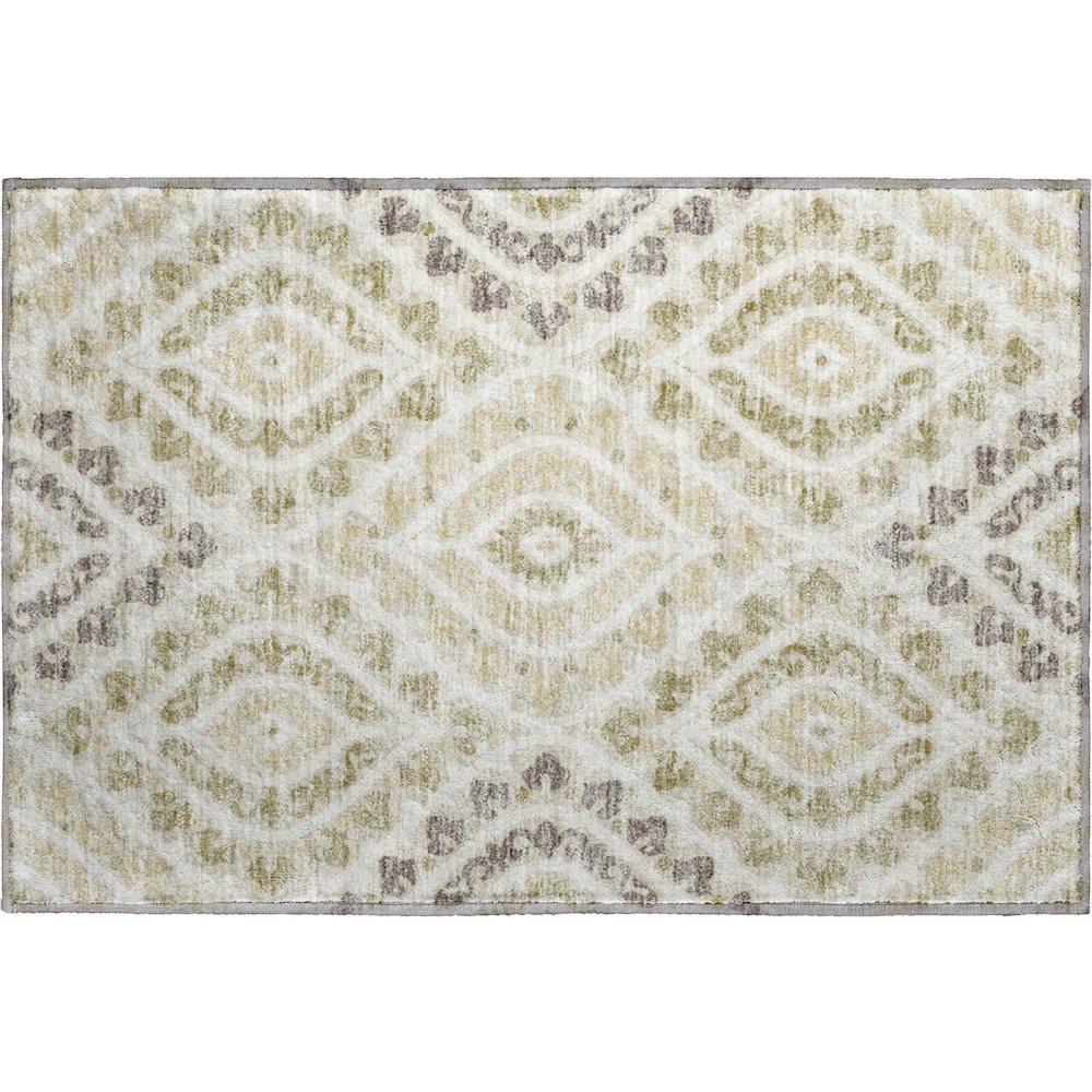 Premium Machine Washable Mayfield AMF761 Beige 1'8" x 2'6" Rug. Picture 1