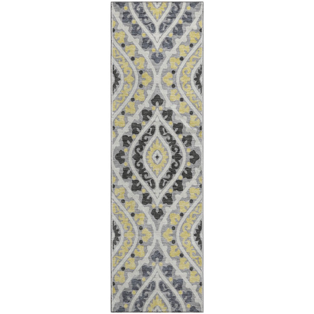 Premium Machine Washable Mayfield AMF761 Gray 2'3" x 7'6" Runner Rug. Picture 1