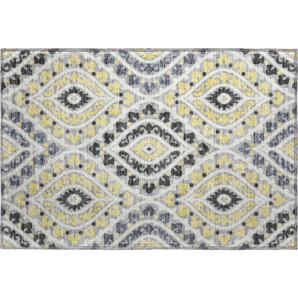 Premium Machine Washable Mayfield AMF761 Gray 1'8" x 2'6" Rug. Picture 1