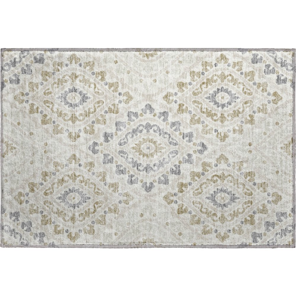 Premium Machine Washable Mayfield AMF761 Ivory 1'8" x 2'6" Rug. Picture 1