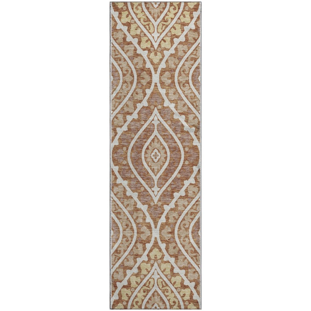 Premium Machine Washable Mayfield AMF761 Paprika 2'3" x 7'6" Runner Rug. Picture 1