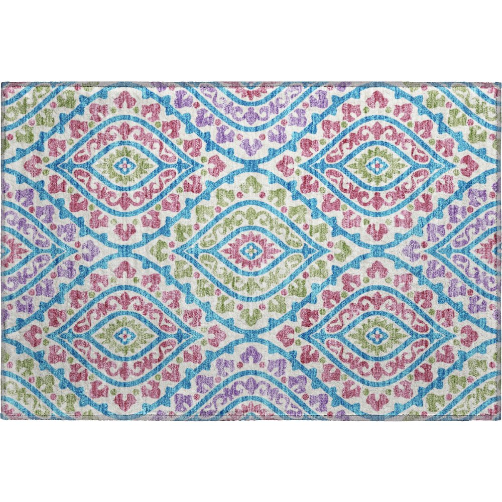 Premium Machine Washable Mayfield AMF761 White 1'8" x 2'6" Rug. Picture 1