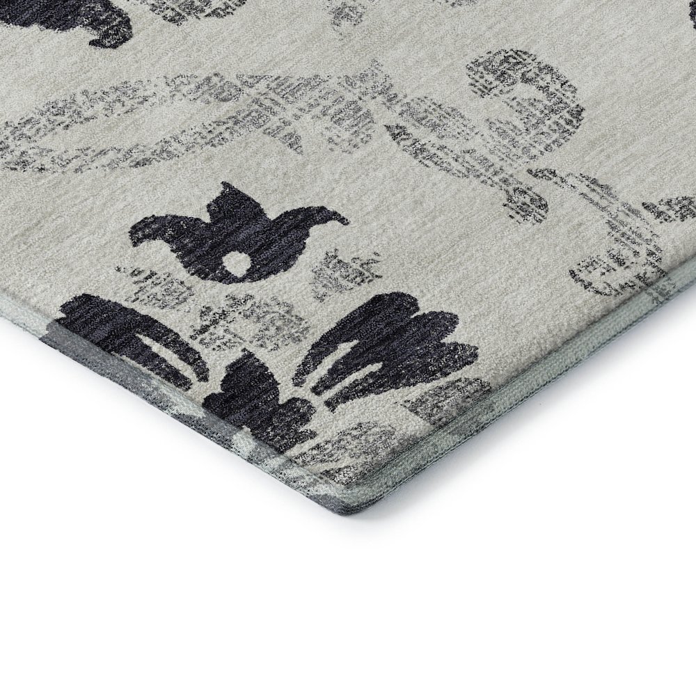 Premium Machine Washable Mayfield AMF762 Black 1'8" x 2'6" Rug. Picture 3
