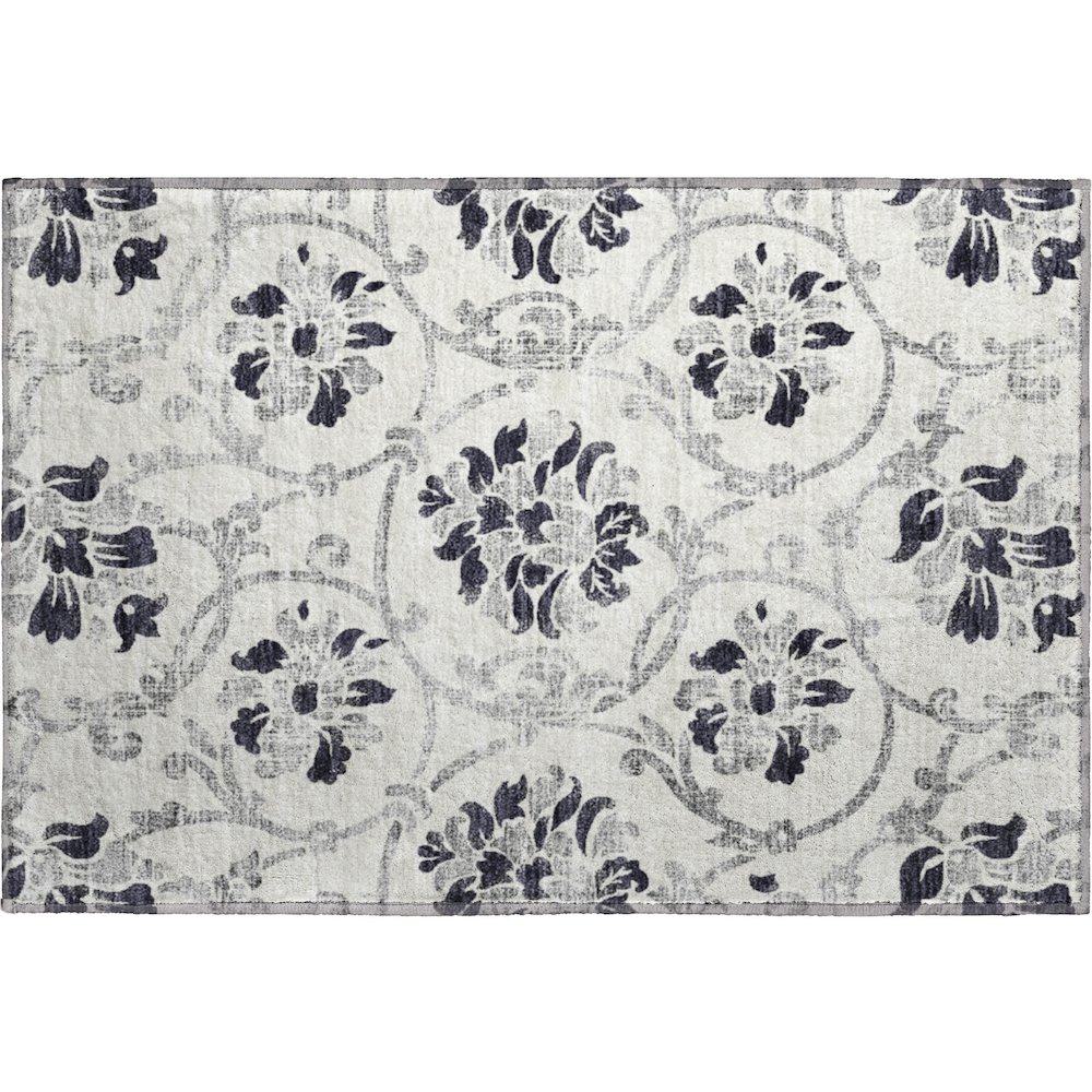 Premium Machine Washable Mayfield AMF762 Black 1'8" x 2'6" Rug. Picture 1