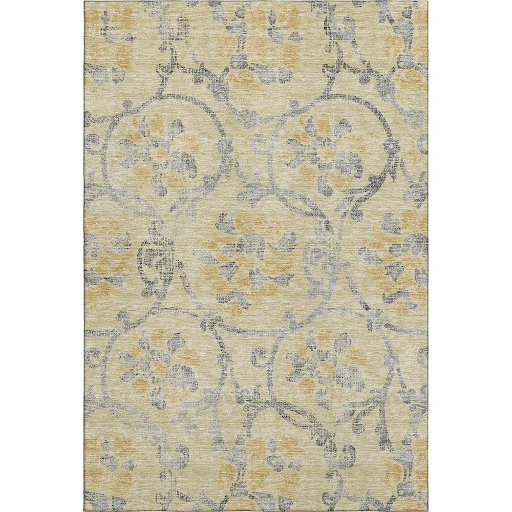 Premium Machine Washable Mayfield AMF762 Gold 2'6" x 3'10" Rug. Picture 1