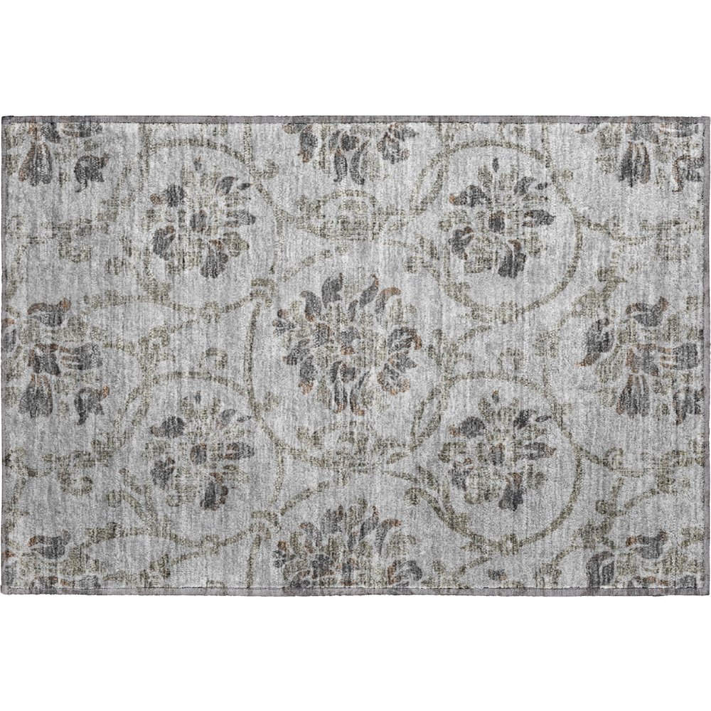 Premium Machine Washable Mayfield AMF762 Gray 1'8" x 2'6" Rug. Picture 1