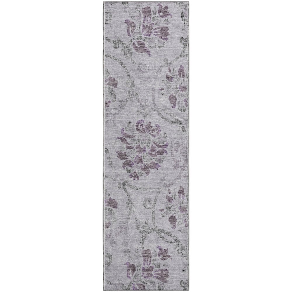 Premium Machine Washable Mayfield AMF762 Lavender 2'3" x 7'6" Runner Rug. Picture 1